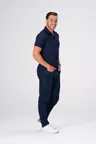image of Chef Works Z650-NAV-5XL Men's Navy Cook Shirt, 5XL, 100% Polyester, Double-Needle Stitching