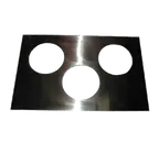 image of APW Wyott 14886 Adapter Plate - Stainless Steel, Three 6-1/2" Round Holes to Convert 12" x 20" Openings