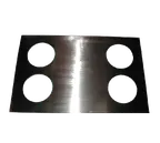image of APW Wyott 14890 Adapter Plate - Stainless Steel, Four 5" Cutouts, Converts 12" x 20" for Steam Table