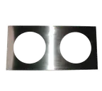 image of APW Wyott 56639 Adapter Plate - Two 11-Quart Round Inset Holes, Stainless Steel, W-43V Warmer