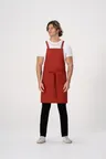 image of Chef Works ABS04-RUS-0 Lockharte Bib Apron, Rust, Polyester/Cotton, 31" x 32", Strap, 2 Pockets
