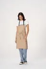 image of Chef Works F8WS-KHA-0 Bib Apron, Khaki, 35" Length, Neck Strap, 1 Patch Pocket, Poly/Cotton