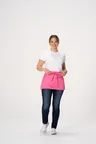 image of Chef Works F9 -HOT-0 Unisex Waist Apron, 12"L x 23"W, 3 Patch Pockets, Hot Pink, Poly/Cotton Blend