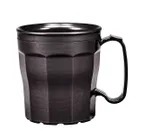 image of Cambro MDSLM8110 Laguna Mug, 8 Oz Black PP, 4-1/2" Dia, 3-3/4" Hgt, Dishwasher Safe, Stackable