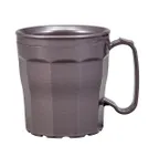 image of Cambro MDSLM8485 Laguna Mug, 8 Oz, 4.5" Dia with Handle, 3.75" H, Smoked Metal Finish, Polypropylene