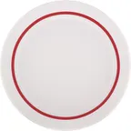 image of Libbey 680022511425467 Invita Dialog Plate, 10-1/8" Half-Deep Round Porcelain, Embossed Rim - Case