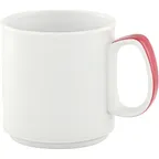 image of Libbey 680532611490088 Invita Dialog China Mug, 9.1 Oz Stackable Embossed Porcelain, 8-9 Oz Capacity