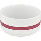 image of Libbey 680651011425467 Invita Dialog Bowl, 9.5 Oz (3-7/8" Dia.), Round Embossed Porcelain - 1/Case
