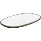 image of Playground 701203091000436 Stoneware Platter, 11-7/8" x 7-1/8" Oval Coupe, White Finish - Case