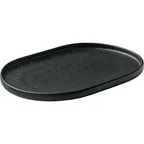 image of Playground 701203091021090 Nara Oval Stoneware Platter, 11" x 7", Black Finish - 12/Case