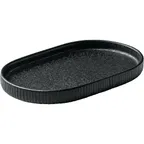 image of Playground 701206891021090 Nara Oval Stoneware Platter, 7-1/8" x 4-3/8" Black Dinnerware - Case