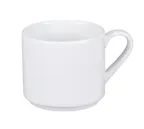 image of RAK Porcelain TDCU23 - 8 Oz Round Stackable Porcelain Cup 3" Diameter, 8-9 Oz Capacity - Case