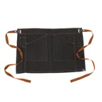 image of Chef Works AHS01S-BLK-0 Waist Apron, 17.9"L x 28"W, Unisex, Black, 100% Cotton