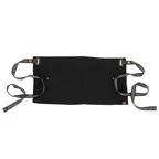 image of Chef Works AWS01S-JBK-0 Waist Apron, 12"L x 23"W, Unisex, Jet Black, 100% Cotton, Right & Left Hip Pockets