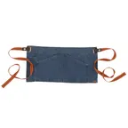 image of Chef Works AWS01S-MDB-0 Waist Apron, Medium Blue, 12"L x 23"W, 100% Cotton, Hip Pockets
