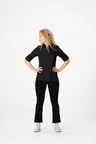image of Chef Works BCWMC007-BLK-XS Womens Lansing Chef Coat, XSmall, Long Sleeve, Black, Poly/Cotton