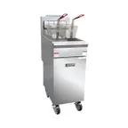 image of Black Diamond BDGF-90/NG  Floor Model Natural Gas Fryer w/ 2 Fryer Baskets, 40 lb. Cap. / 90,000 BTU
