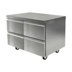 image of Delfield D4464NP 64" 2-Section Worktop Refrigerator w/ 4 Drawers, Front Breathing, 19.6 cu. ft.