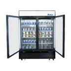 image of Atosa USA MCF8721ES 54" 2 Section Glass Door Freezer Merchandiser in Black, 43.8 cu. ft.