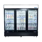 image of Atosa USA MCF8728GR 81" 3 Glass Door Freezer Merchandiser in Black, 68 cu. ft.