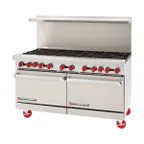 image of American Range AR-10-CL-SBR 60" Gas Restaurant Range w/ (10) Open Burners, (1) Convection Oven, (1) Cabinet Base, 350.000 BTU