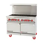 image of American Range AR-24G-4B 48" Gas Restaurant Range w/ (4) Open Burners, (1) 24" Griddle, (2) Space Saver Ovens, 222.000 BTU