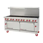 image of American Range AR-24G-8B 72" Gas Restaurant Range w/ (8) Open Burners, (1) 24" Griddle, (2) Standard Ovens, 366.000 BTU  