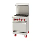image of American Range AR-4-SB 24" Gas Restaurant Range w/ (4) Open Burners, (1) Cabinet Base, 128.000 BTU