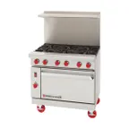 image of American Range AR-6-SB 36" Gas Restaurant Range w/ (6) Open Burners, (1) Cabinet Base, 192.000 BTU