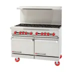 image of American Range AR-8 48" Gas Restaurant Range w/ (8) Open Burners, (2) Space Saver Ovens, 310.000 BTU