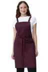 image of Chef Works ABS04-MER-0 Lockharte Bib Apron, 31"L x 32"W, Merlot, 80% Recycled Polyester/20% Cotton