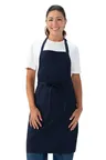 image of Chef Works F8NP-NAV-0 Bib Apron – 34" L x 24" W, Navy Poly/Cotton, Adjustable Neck Strap