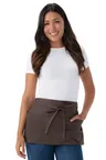 image of Chef Works F9-ESP-0 Waist Apron – 12"L x 23"W, 3‑Patch Pocket, 65% Poly/Cotton, Espresso