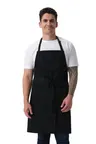 image of Chef Works XLF8-BLK-XL Bib Apron – 35" Adjustable Neck, 20" Width, 6.2oz Poly/Cotton, Black, XL