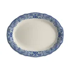 image of Steelite HL52663924 Oval China Platter, 11.75" x 8.0" Blue, Edge, Dishwasher Safe 500°F - 1 Dozen