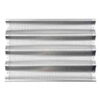 image of TableCraft 13525 Baguette Pan, 26"W x 18"D x 1-1/4"H, Aluminum, Silicone Glazed, 4 24" Channels
