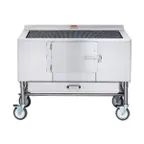image of Aztec Grill ST-48 48" Cast Iron Wood Burning Charbroiler, Free Standing / Wood Fired