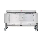 image of Aztec Grill ST-66 66" Cast Iron Wood Burning Charbroiler, Free Standing / Wood Fired