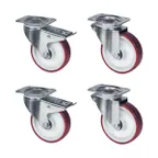 image of Lainox RP004 Castor Kit, with Flange, Set of (4), (2) with Brakes
