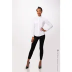 image of Chef Works SFB01W-WHT-XL Dress Shirt – Women’s XL, White, Long Sleeve, Poly/Cotton Blend