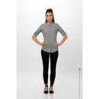 image of Chef Works SFB02W-BLK-XL Dress Shirt, Black, XL, 62/38 Cotton/Poly, Roll‑Up Long Sleeve, Adjustable Cuffs