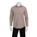 image of Chef Works SLMCH005-ECR-M Dress Shirt – Men’s Medium, 60/40 Cotton/Poly, Ecru, Long Sleeves, Cell Pocket