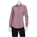 image of Chef Works SLWCH002-DUR-M Chambray Dress Shirt, Medium, Dusty Rose, 60/40 Cotton/Poly, Anti‑Wrinkle