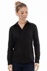 image of Chef Works W151-BLK-M Dress Shirt – Women’s Medium, Black, Long Sleeve, Adjustable Cuffs