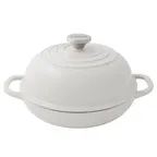 image of Lodge EC10BC13 Cast Iron Bread Oven, 10.35" Bell‑Shaped, 13" Oval, Enameled Oyster, Induction Ready