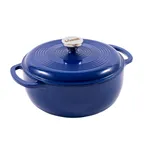 image of Lodge EC4D32 - 4.5‑Quart Enameled Indigo Cast Iron Dutch Oven, 12” Dia, 11” Height, Induction Ready