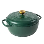 image of Lodge EC6D503G 6-Quart Enameled Green Dutch Oven, 13" Diameter, 11" Short, 500°F Oven Safe