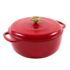 image of Lodge EC7D402G 7.5‑Quart Ruby Cast Iron Dutch Oven, 14" Diameter, Red, Induction Ready, 500°F Safe