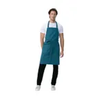 image of Chef Works ABS04-PTL-0 Lockharte Bib Apron, 31"W x 32"L, Teal, 80% Polyester/20% Cotton, Pockets