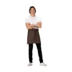 image of Chef Works AHS02-ESP-0 Lockharte Apron, Espresso, 17"-19" x 30"-35", 80% Poly/Cotton, 1 Pocket
